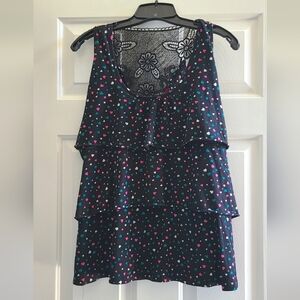 Layered Heart Tank Top with lace back